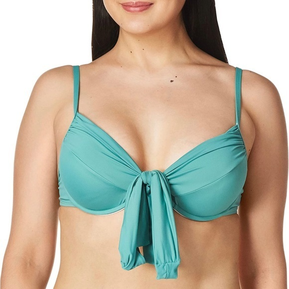 La Blanca NWT Women's Island Goddess Wrap Underwire Push‎ Up Swimsuit Top sz 2 - Picture 1 of 9